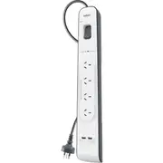 BELKIN BSV401au2M 2.4 Amp USB Charging 4 Way Power Board Surge Protection