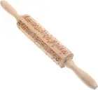 GRIRIW Carved Rolling Pin Christmas Rolling Pin Clay Rolling Pin Baking Tool ...