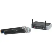 [TechBrands] Dual Wireless UHF Microphone System w/ Receiver and PSU