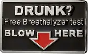 [Buckle Rage] Adult Mens Drunk Free Breathalyzer Test Blow Humor Belt Buckle Black