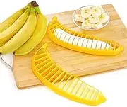 1pcs Creative Plastic Banana Slicer Cutter Fruit Vegetable Tool Salad Maker Kitchen Chef Knives Kitchen Gadgets Accessories,Yellow