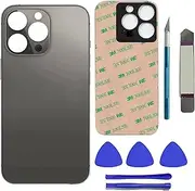 Anglepingping 13 Pro Back Glass Replacement for iPhone 13 Pro Rear Back Glass with Pre-Installed Adhesive and Tools(Space Black)