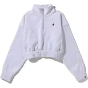 NEW BAPE APE HEAD ONE POINT CROPPED HALF ZIP LADIES (J01010807)