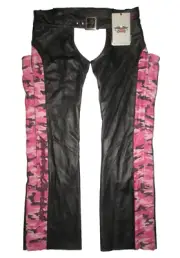 Harley Davidson Pink Camo Leather Chaps Women's L NWT