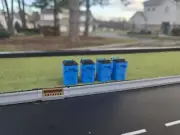 1/50 Scale Trash Bins *4 Pack* in Light Blue