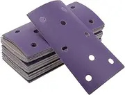 X AUTOHAUX Sandpaper Hook & Loop Sanding Sheets 7.09Inch x 3.74Inch Purple 50 Pcs P500 Rectangular Flocking 8 Hole Efficient Grinding and Polishing