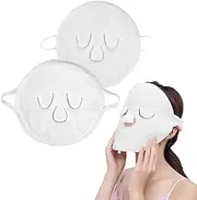 BLACKCROWN 3 Holes Towel Mask Reusable Face Towel Mask Cold Hot Compress Facial Steamer Moisturizing Beauty Skin Care Spa Towels for Facial Steamer Mask for Women Girls(B+C)