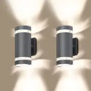 LED 2 Pack Semi Cylinder Up and Down Lights Outdoor Wall Light,Body in Alumin...