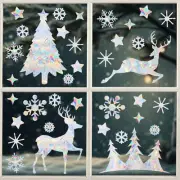 9 Pcs Christmas Window Stickers Anti-Collision Winter Decal for Glass Doors