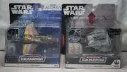 Star Wars Micro Galaxy Squadron Shin Hati's Fiend Fighter and Luke's Snowspeeder