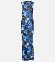 [Coperni] Coperni Floral mesh maxi dress AU 16 black