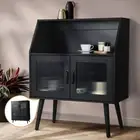 Oikiture Buffet Sideboard Storage Cabinet Hallway Fluted Door Cupboard Table