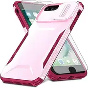 Asuwish Phone Case for iPhone 6plus 6splus 7plus 8plus i 6/6s/7/8 Plus with Screen Protector and Slide Camera Cover Rugged Cell iPhone6splus i Phone7s 7s 7+ 8s 8+ Phones8 6+ i6 6s+ Women Men Pink