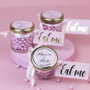 Set 10 Mini Round 30ml Glass Favour Jars with Gold Lids