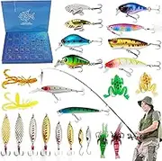 Fishing Calendar 2024, 24 Days Fishing Lures Christmas Countdown Calendar Toys, Christmas Fishing Tackle Calendar, Fishing Accessories Fishing Lures Set for Fishing Lovers Husband