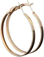 [Nvzi] c Men's and Women's Suitable Earrings, Smooth Plain Ring Earrings, Large Ring Earrings (Gold, 6cm), 6cm/2.4in, 01, No Gemstone