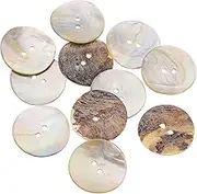 uxcell 10 Pcs Natural Shell Buttons, 2 Hole Mother of Pearl Buttons 30mm Sewing Buttons Sewing Craft Buttons for Shirt Sewing DIY Crafts Decoration, Brown