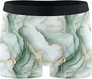 [FRODOTGV] Marble White Sage Green Men's Boxer Brief Shorts Breathable Underwear for Men Underpants Interiores Para Hombres