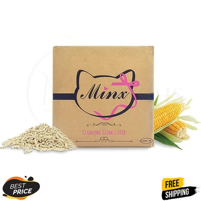 Minx Natural Corn Clumping Cat Litter, Fast Clumping, Flushable And Easy