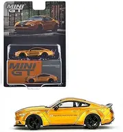 Diecast Model Car Compatible with Mini GT 1:64 LB-Works Ford Mustang LB Gold Limited Edition MGT00847