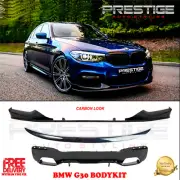 FOR BMW 5 SERIES G30 CARBON STYLE BODY KIT REAR DIFFUSER FRONT SPLITTER LIP 17 +