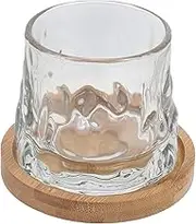 SECFOU Rotating Whiskey Glasses Set High Transparency Engraved Whiskey Tumbler Sturdy Base for