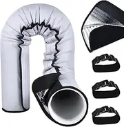 Furtryvl AC Hose Insulation Sleeve | AC Duct Insulation Wrap,Portable Reusable Waterproof Sleeve with 3 Buckle Straps for Exhaust Vent Protection