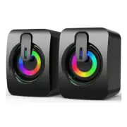 USB Wired 3.5mm Loudspeaker with RGB Light For Desktop Laptop Computer Speaker