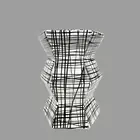Geometric Accordion Turquoise Handpainted-Black & white stool