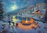 Ceaco - Thomas Kinkade - Disney Dreams Collection - Holiday - Mickey and Minnie Christmas Lodge - 1000 Piece Jigsaw Puzzle