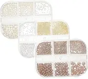 VALICLUD Nail Ornament Manicure Supply Plastic Pearl Beads DIY Nail Steel Beads