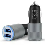 Car Charger 3.1A Dual USB Car Charger Rapid Cellphone Car Charger Auto Power Adapter - Black