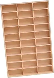 Generic Wooden Diecast Car Display Rack Diecast Toys Organizer Storage Multiuse Action Figures Display Shelf for Counter Business Home Retail, 30 Grid
