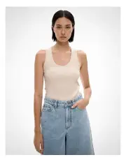 [Witchery] Scoop Rib Tank in Oat Marle