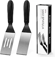 Small Spatula Professional Mini Serving Spatula, 2 Pieces Stainless Steel Metal Spatulas Set, Cutter and Serve Turner for Kitchen, Flipping or Cooking for Brownie, Cookie, Lasagna, Pancakes or Cake