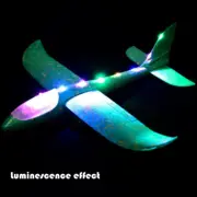 Foam Throwing Glider Airplane LED Aircraft Toy Hand Launch Airplane Model