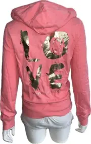 Victoria’s Secret Hoodie Love Supermodel Vintage Hoodie Coral XS Extra Small NWT