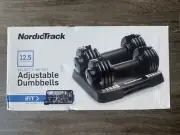 NordicTrack 25 lb Adjustable SpeedWeight Dumbbell Set Pair 2.5 to 12.5 Pounds
