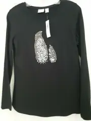NWT Weekends by Chico’s Pearl Penguins Long Top Long Sleeve NWT Size 0 Sparkles
