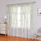 Tulle Drape Thin Wide Application Elegant Wicker Print Sheer Curtain Quick