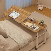 Over-Bed Tables, Adjustable Height with Wheels-Versatile Over The Bed Desk for Eating Mobile Computer Table and Bed Table(B)