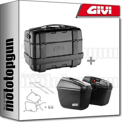 GIVI CASE TREKKER BLACK TRK46B + SIDE-CASES E22N HONDA NC 750 S 2016 16 2017 17