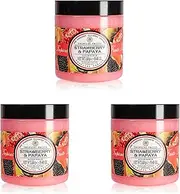 Tropical Fruits Gentle Exfoliating Strawberry & Papaya Sugar Scrub 3 x 550g