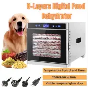 Home 8 Tier Food Dehydrator 24h Timer Fruit Jerky Dryer Stainless Steel 220/110V