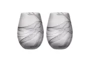 2pc Tempa Skylar Storm Stemless Red White Wine Glass Drinkware Bar Set