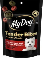 MY DOG Adult Dog Treats with Succulent Beef & Garden Vegetables 100G, 5 Pack