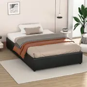 ALFORDSON Bed Frame Gas Lift Storage Mattress Base Black - King Single Size