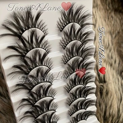 US SELLER | 8x Mink Lashes Eyelashes 5d WISPY Eyelash Extension Makeup Lashes