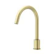 MEIR Round Brass Basin Bath Spout - Swivel Gooseneck - Hob Mounted - PVD Tiger Bronze