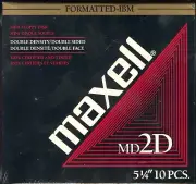 10 Vintage Maxell MD2D 5 1/4" Formatted IBM Mini Floppy Disks